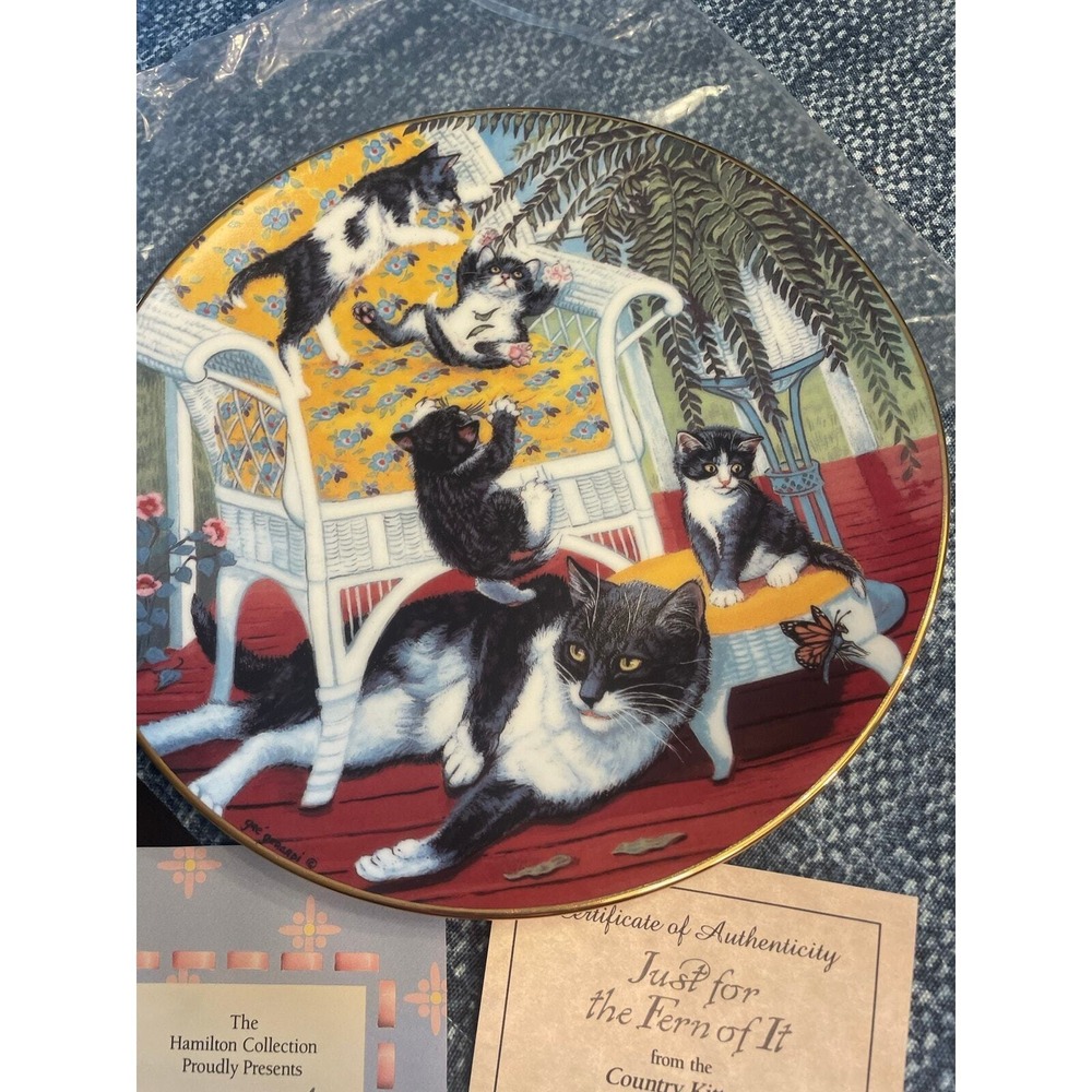 Vintage Just for The Fern of It Gre Gerardi country kitties Hamilton collection